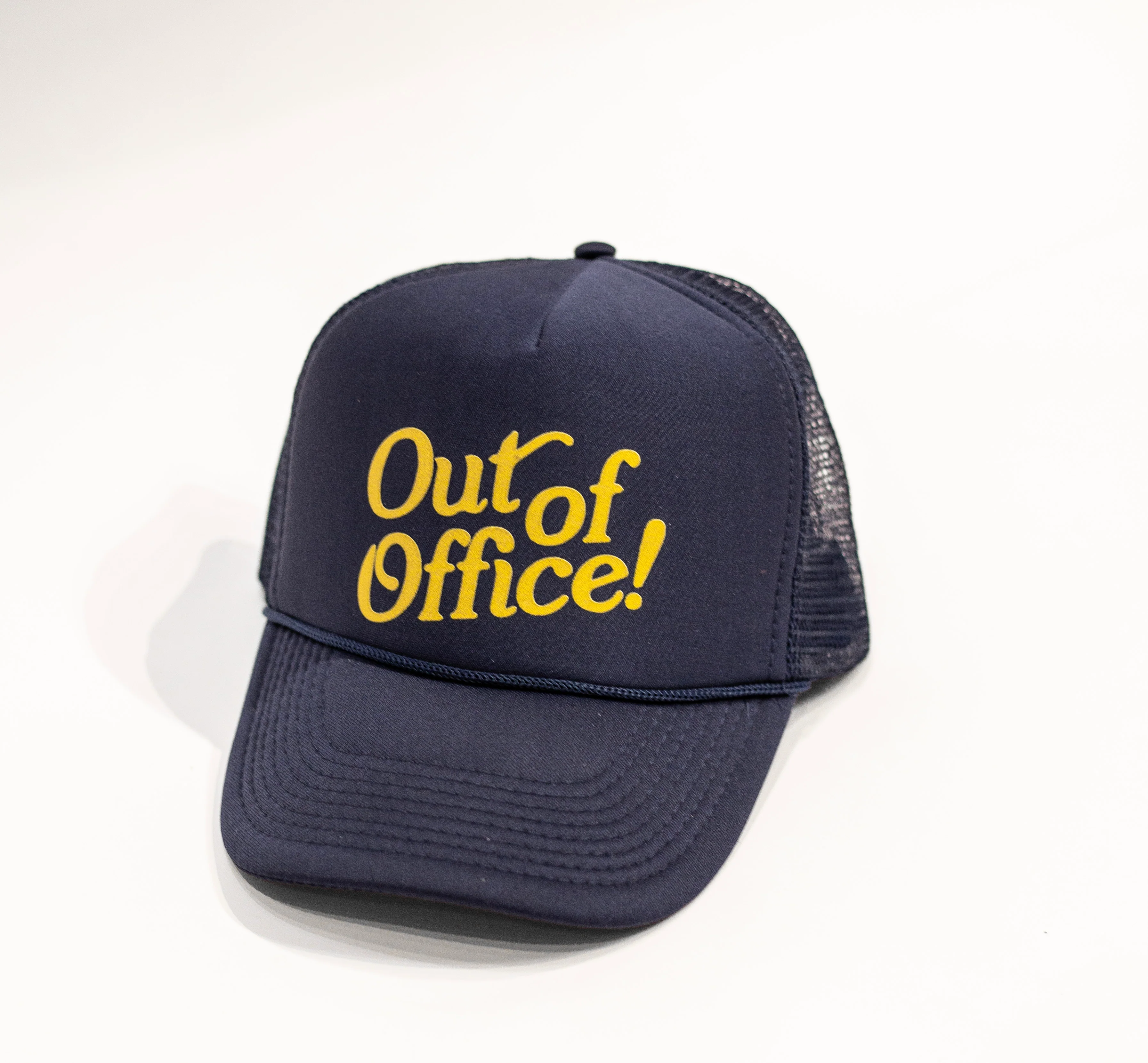 Out of Office Trucker Hat (Navy+ Yellow)