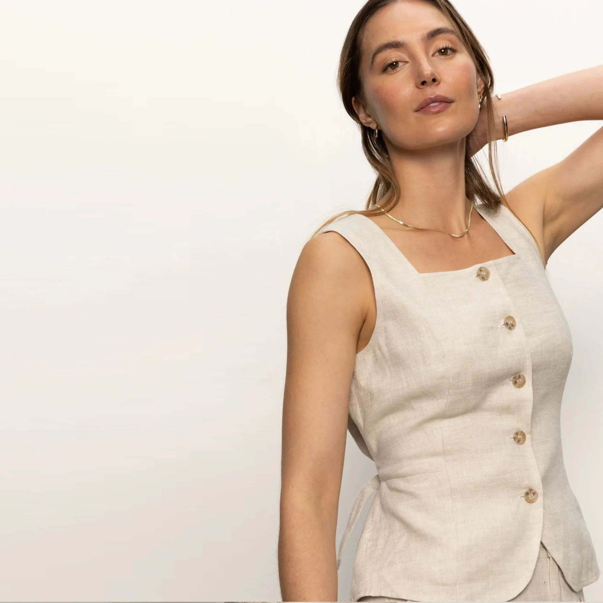 Outsmart Square Neck Vest (Flax) - Image 4