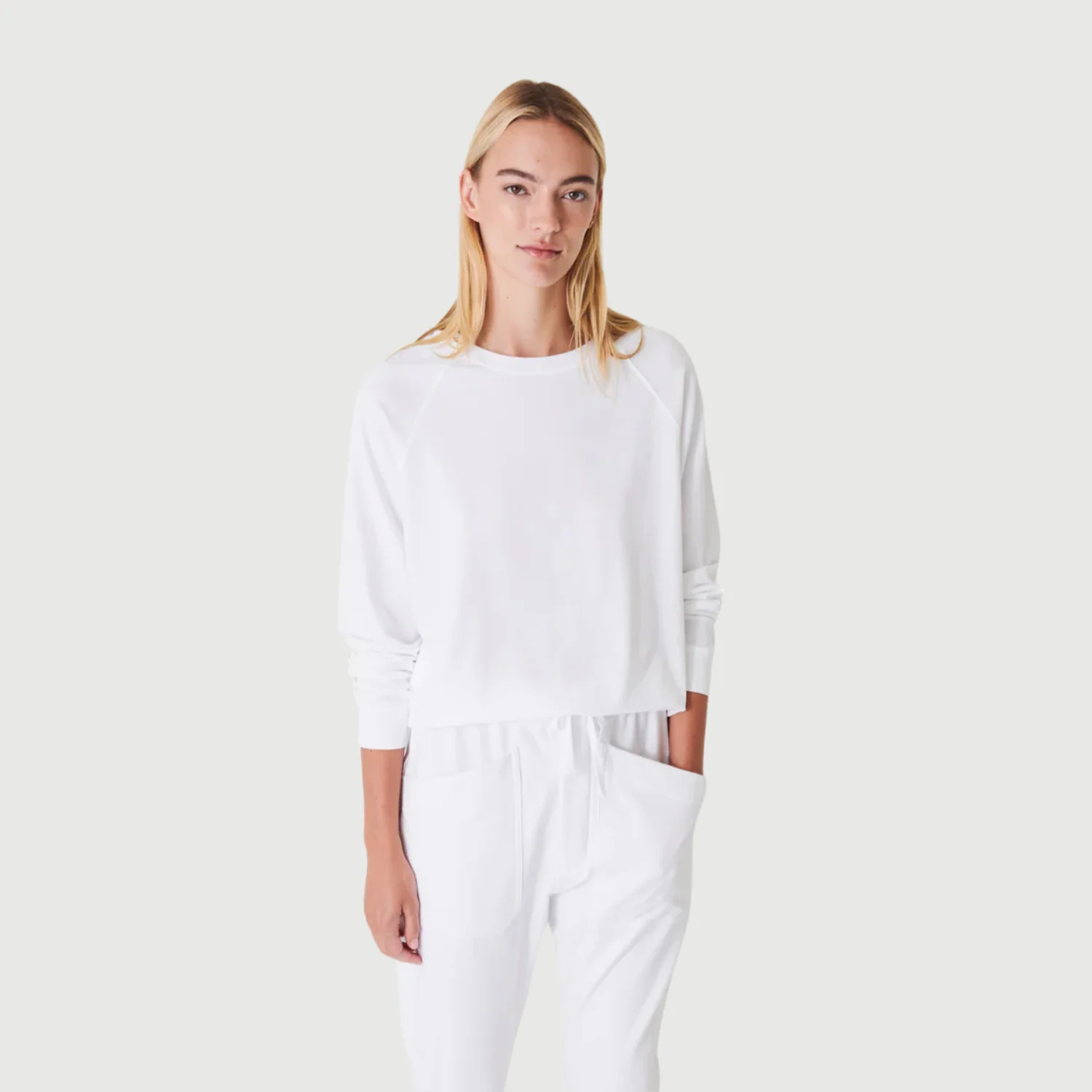 Oversized Raglan Sweatshirt (White) - Image 3