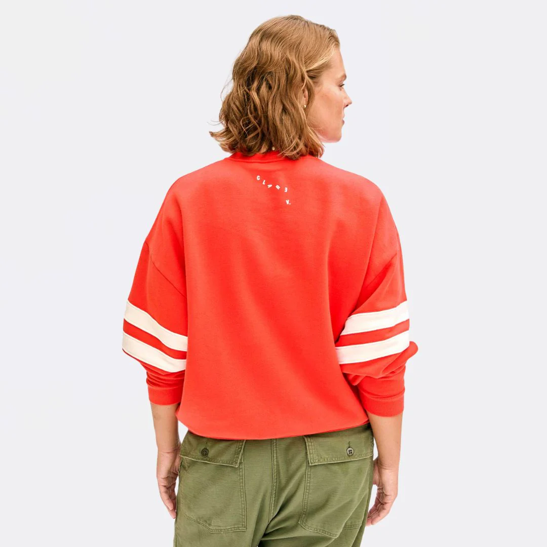 Oversized Varsity Sweatshirt (Bright Poppy) - Image 2