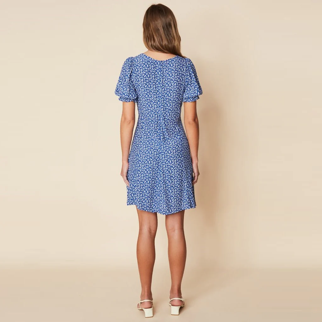 Palma Mini Dress (Maddy Floral Blue) - Image 3