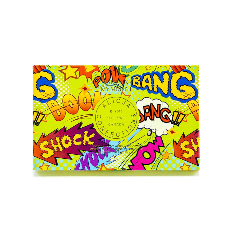 Party in My Mouth Popping Candy and Sprinkles White Chocolate Bar