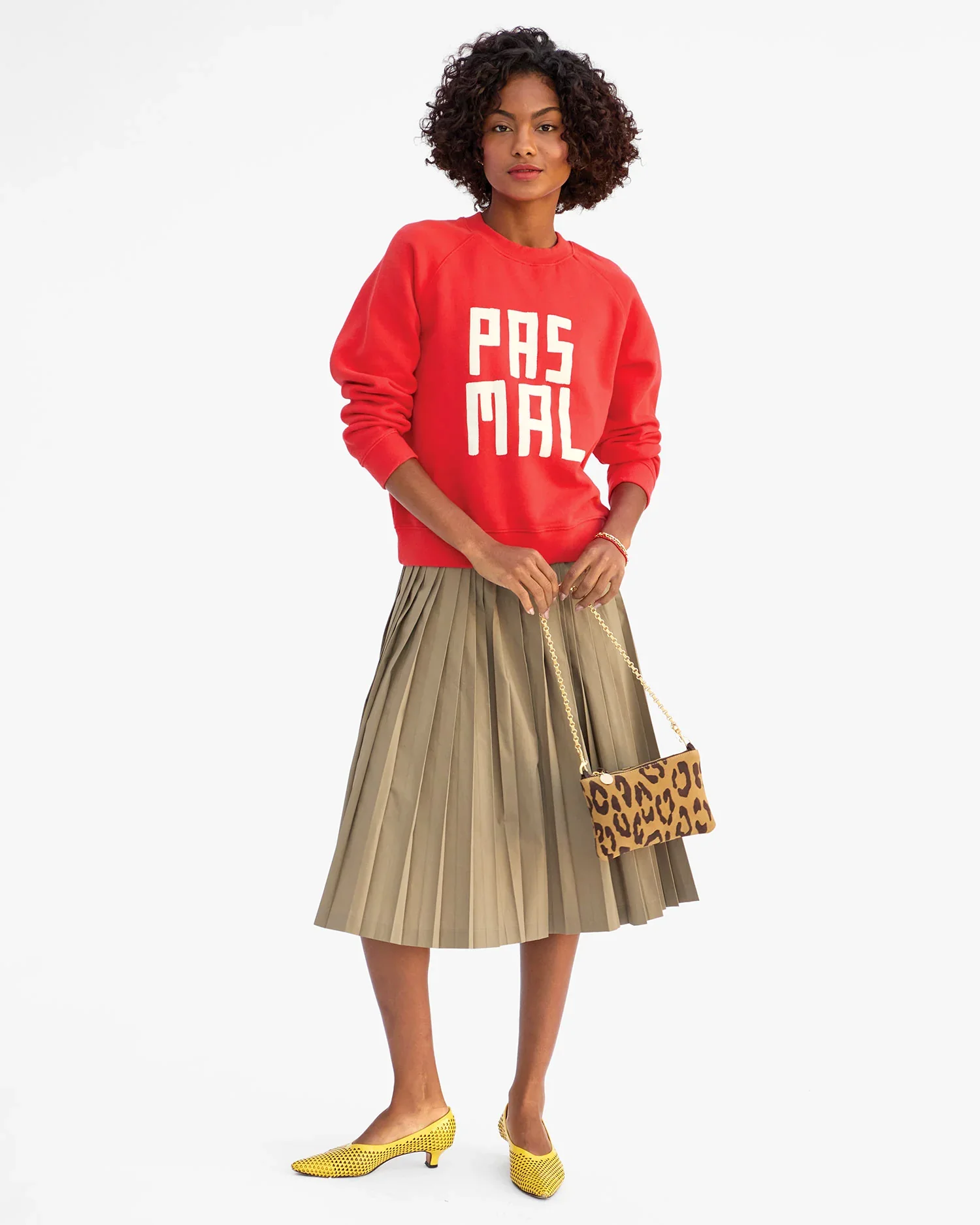 "Pas Mal" Le Court Sweatshirt (Bright Poppy) - Image 3