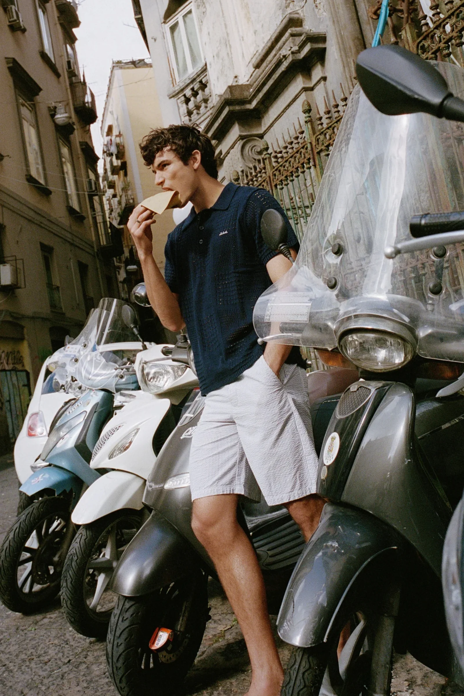 "Patch Labiche" Savy Cotton Polo (Navy) - Image 7