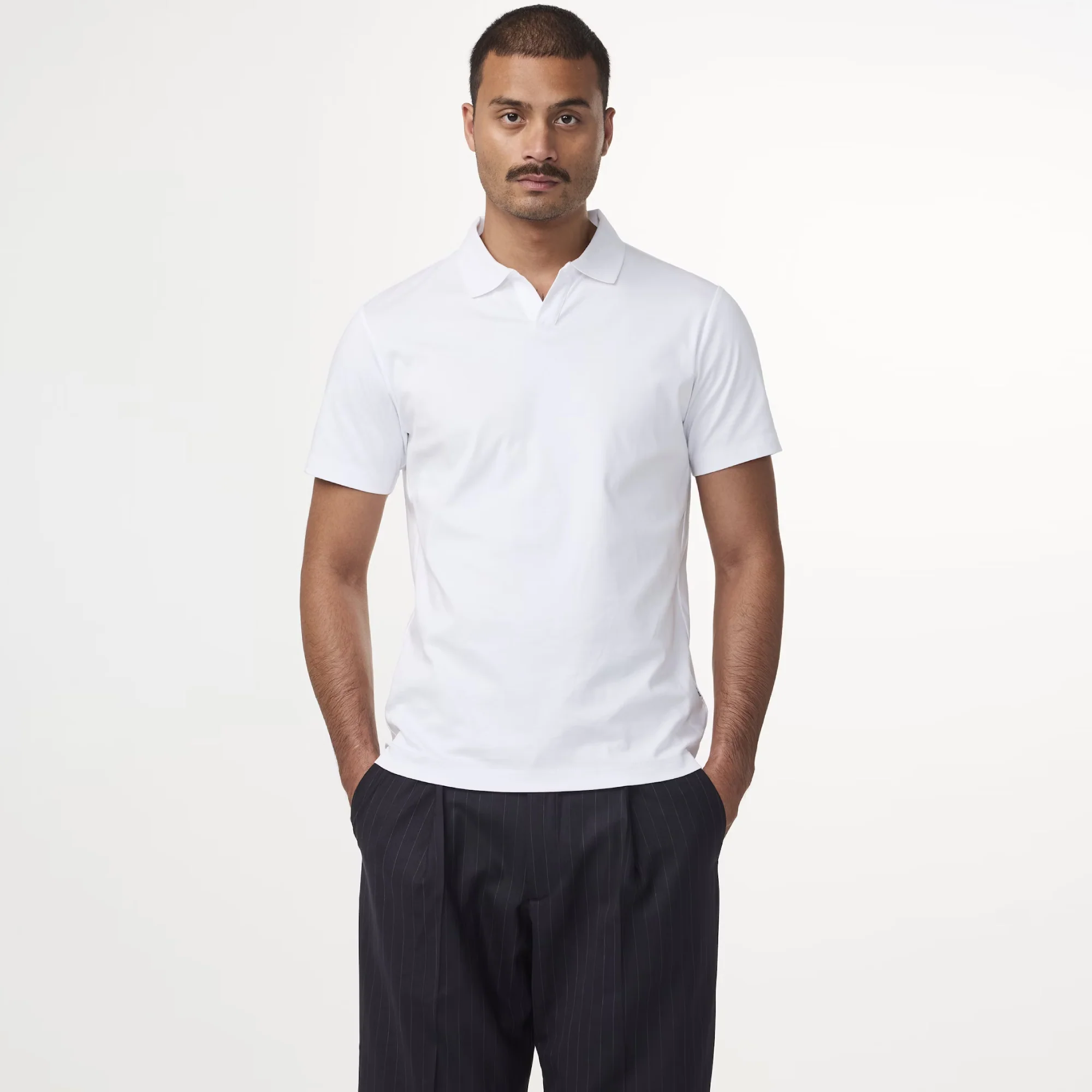 Paul 3525 Open Collar Organic Cotton Polo - Image 2