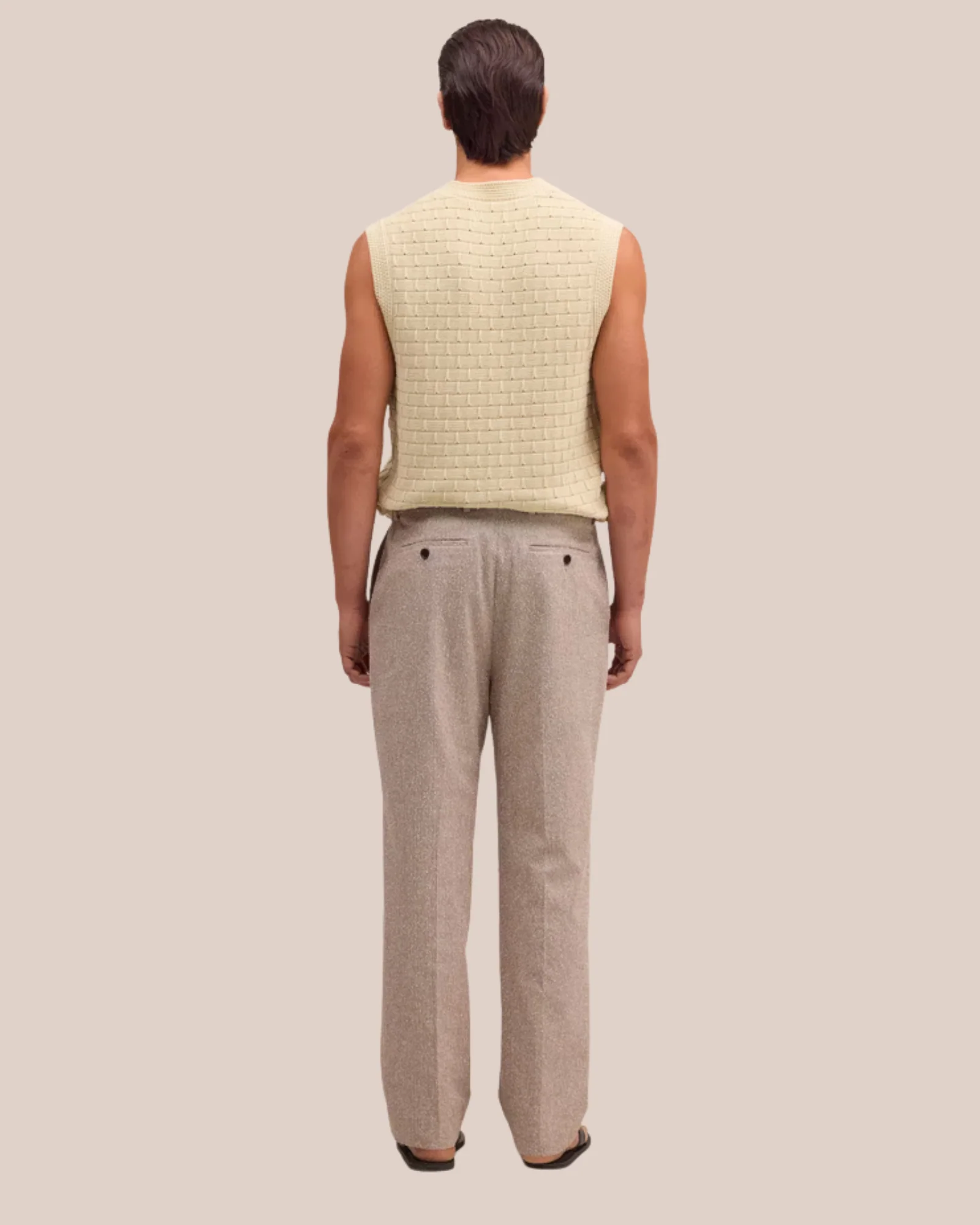 Paw 10033 Relaxed Fit Italian Boucle Trouser (Brown Melange) - Image 4
