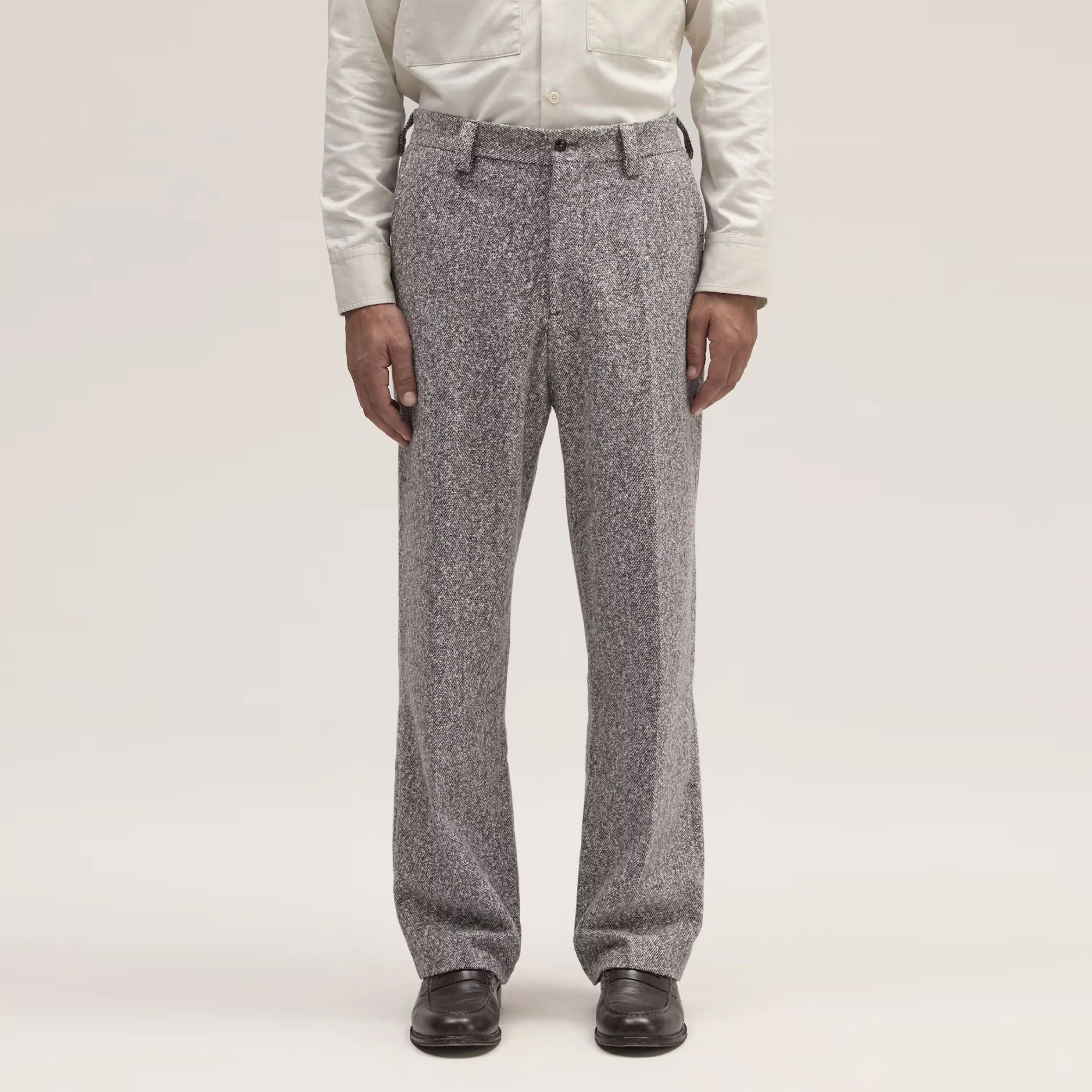 Paw 1087 Relaxed Fit Italian Bouclé Trouser (Dusky Port) - Image 3