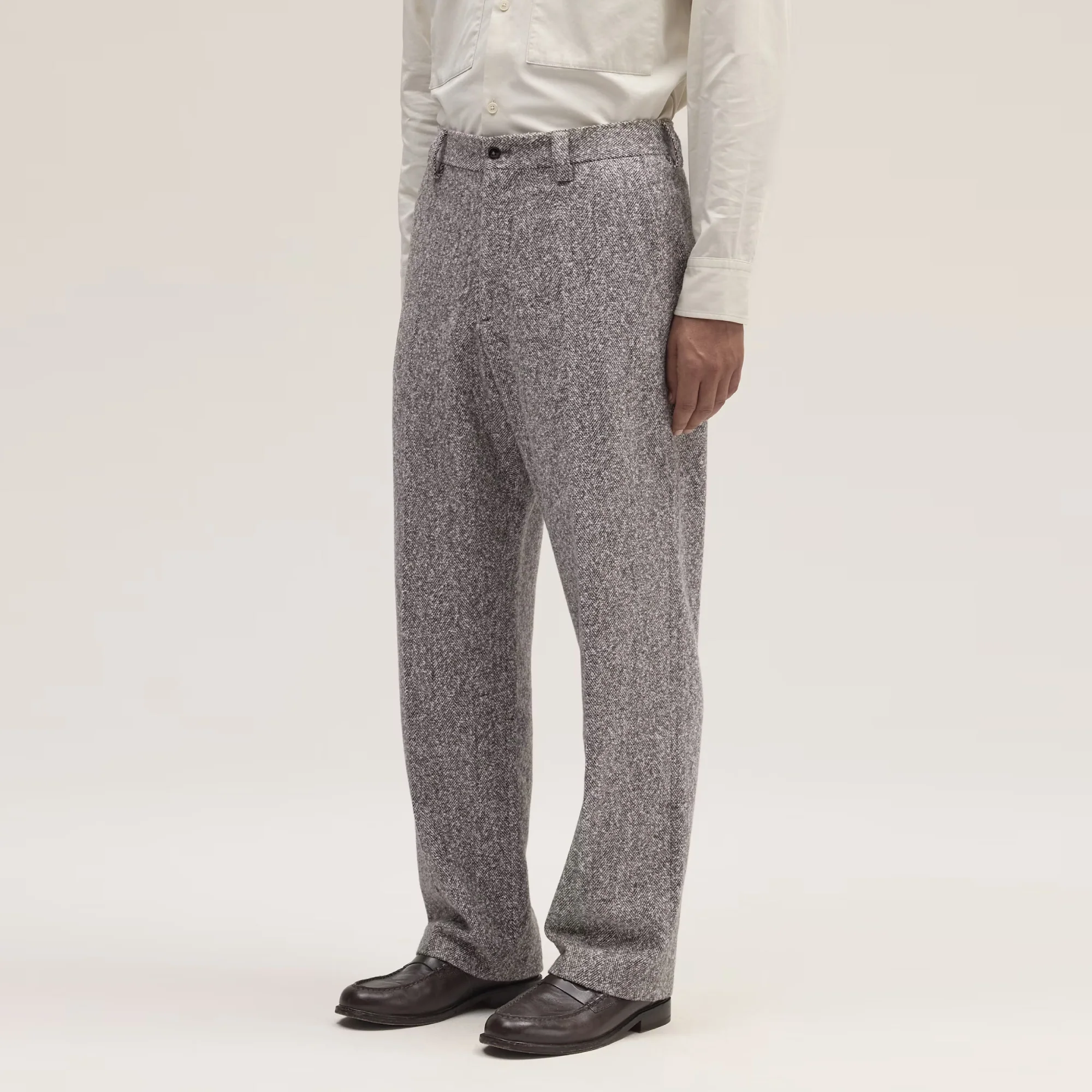 Paw 1087 Relaxed Fit Italian Bouclé Trouser (Dusky Port) - Image 4