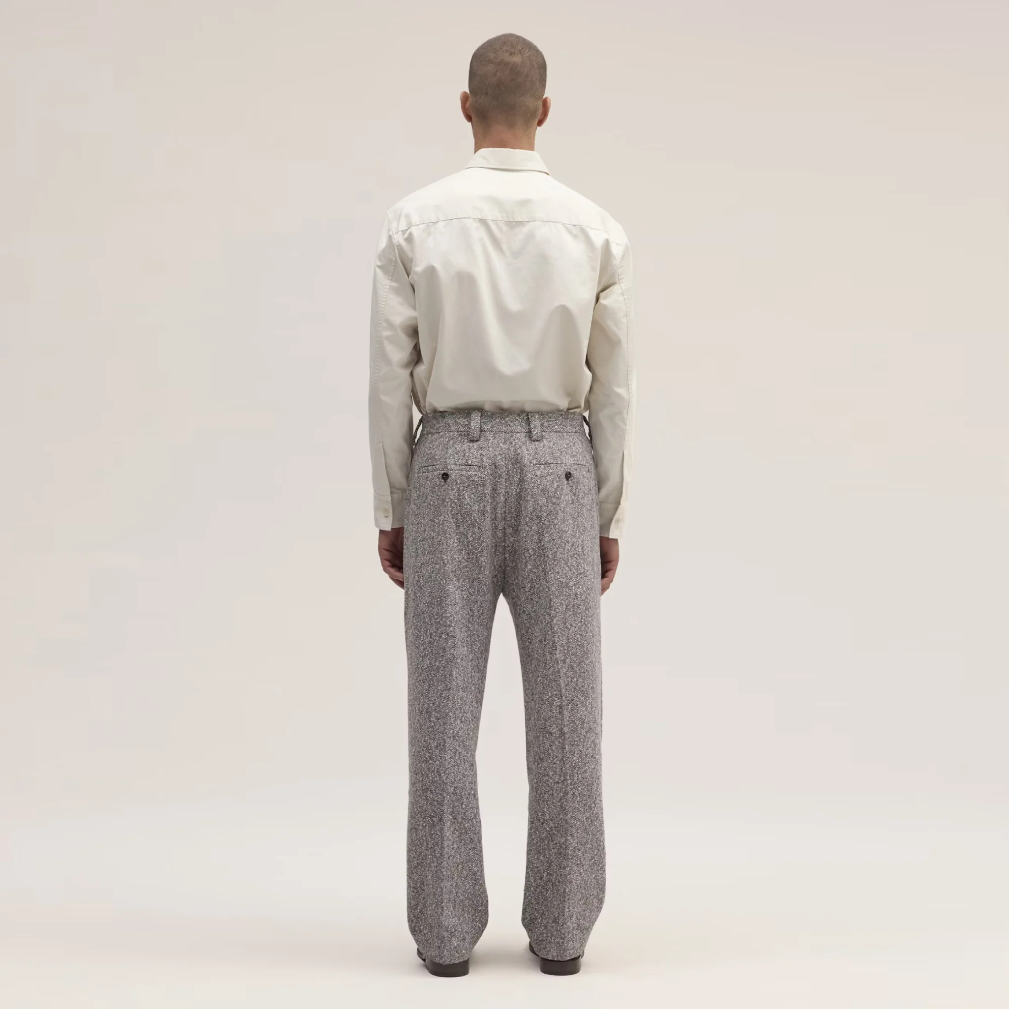 Paw 1087 Relaxed Fit Italian Bouclé Trouser (Dusky Port) - Image 5