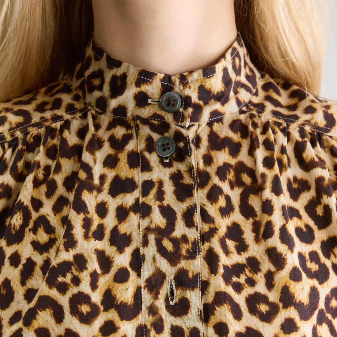 Pear Short Sleeve Blouse (Leopard Print) - Image 2