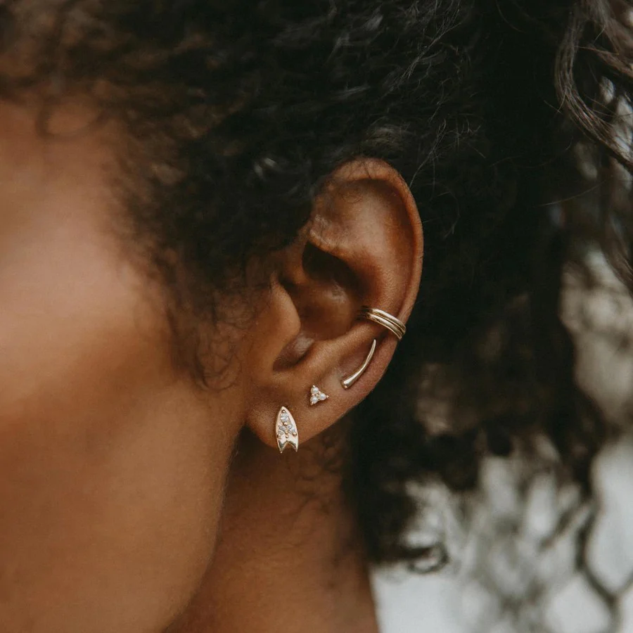 Pearl Tripod Earring (14K Gold) - Image 3