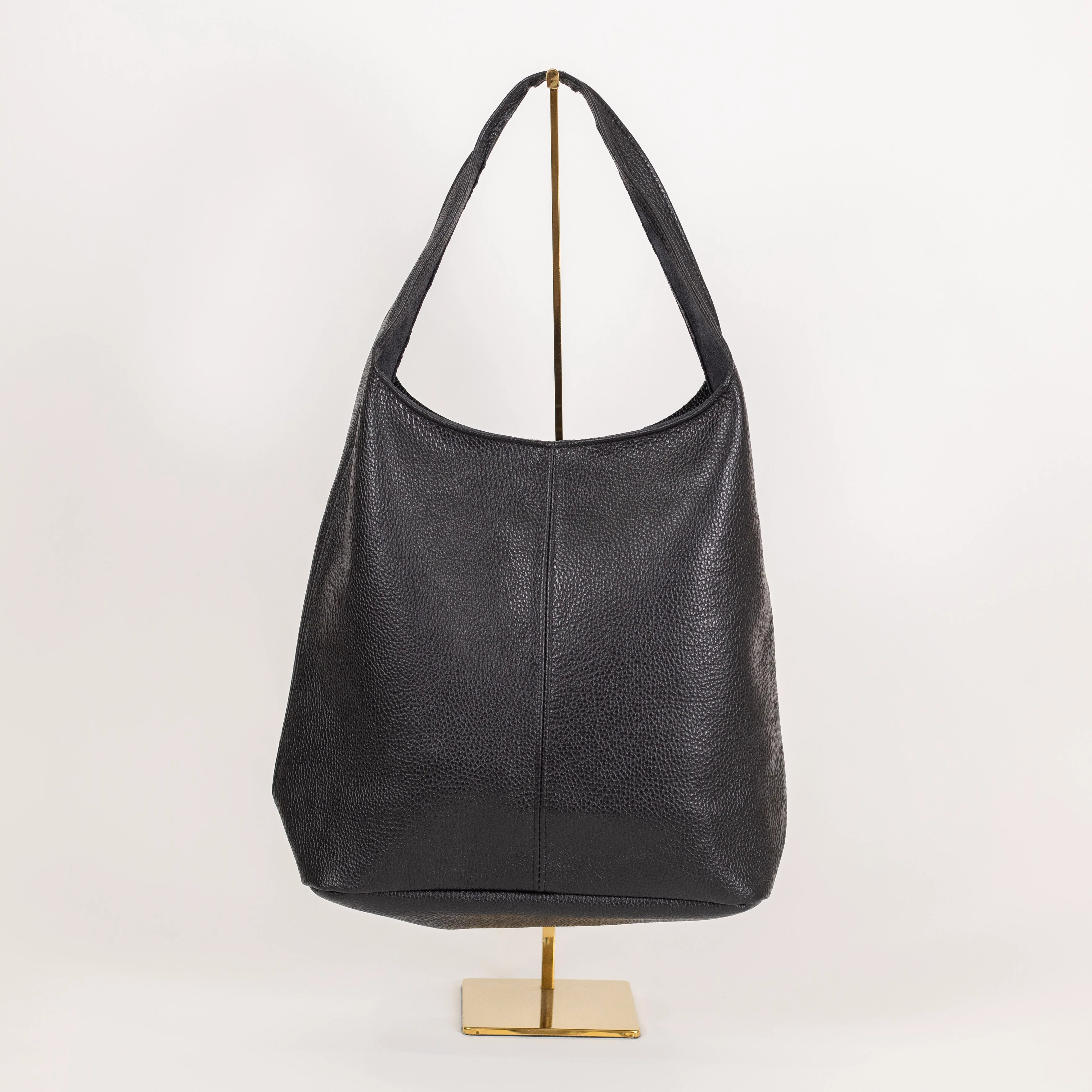 Pebbled Leather Shoulder Tote