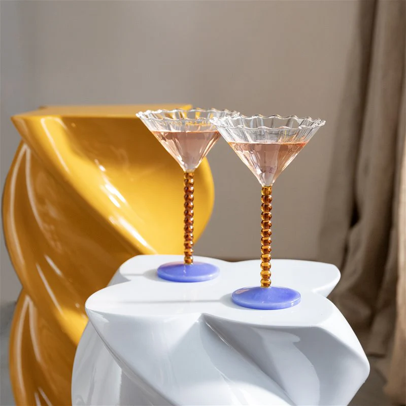 Perle Coupe Glasses | Set of 2 (Amber) - Image 3