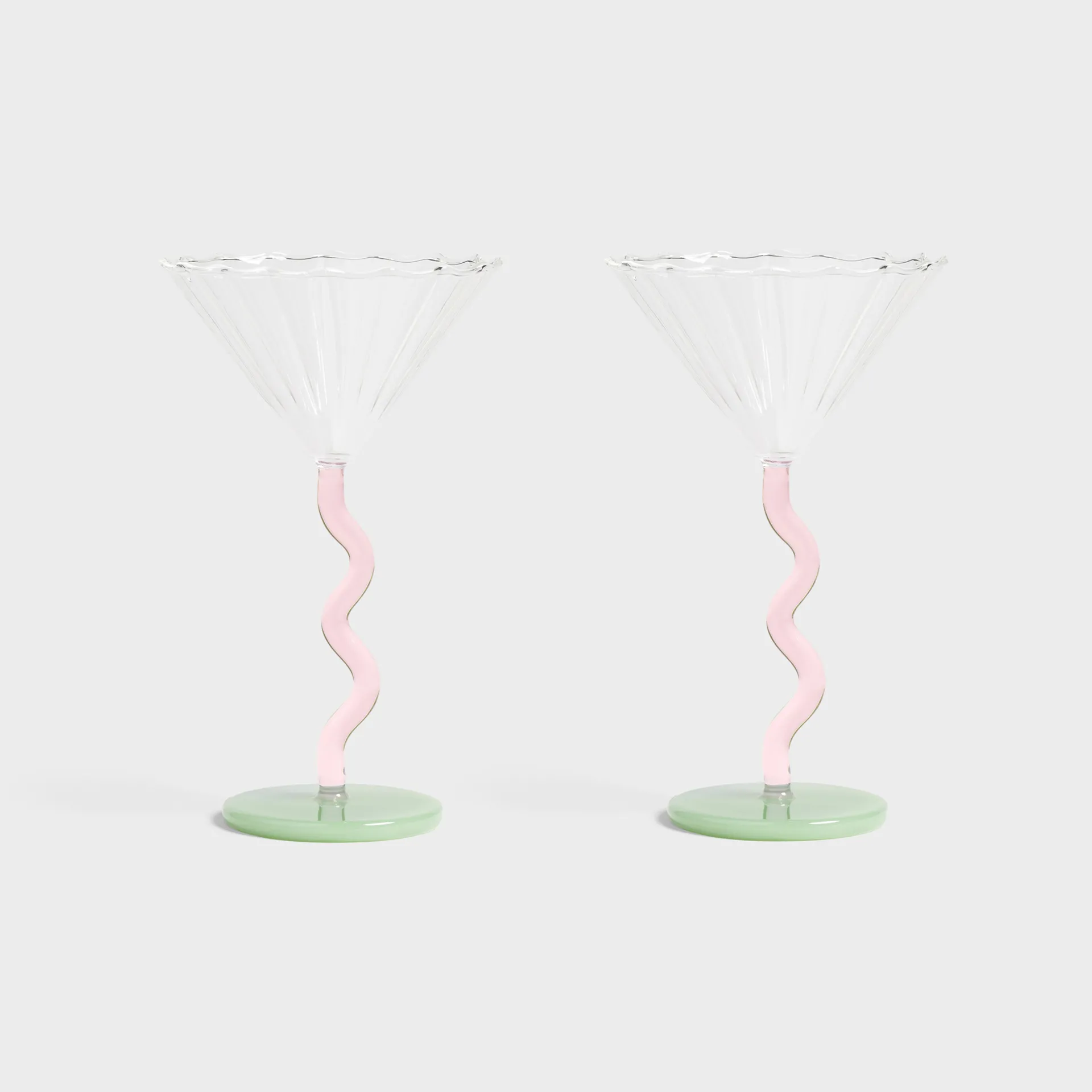 Coupe Curve Glasses | Set of 2 (Pink)