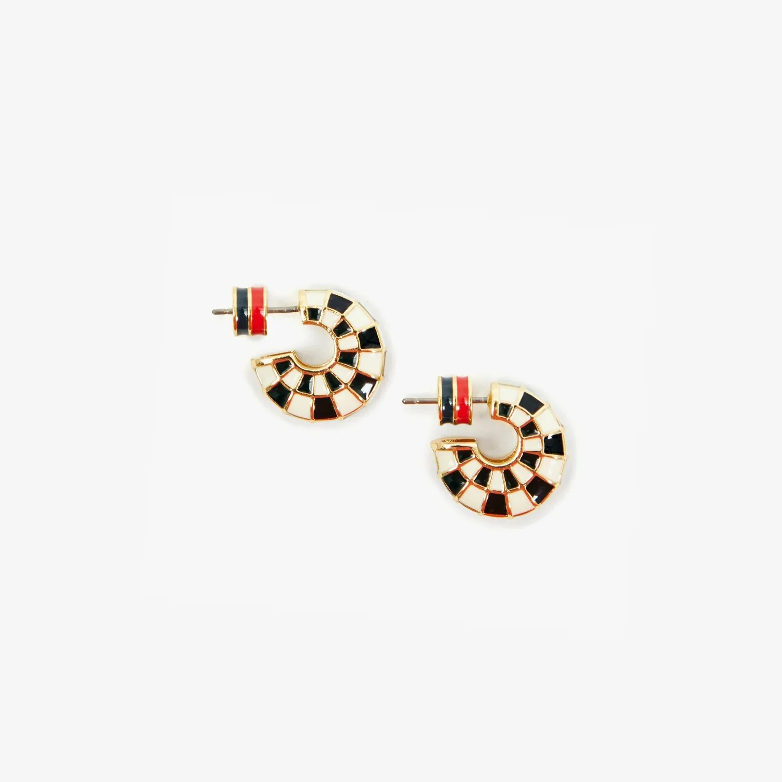 Petit Le Hoop Checker (Cream + Black)