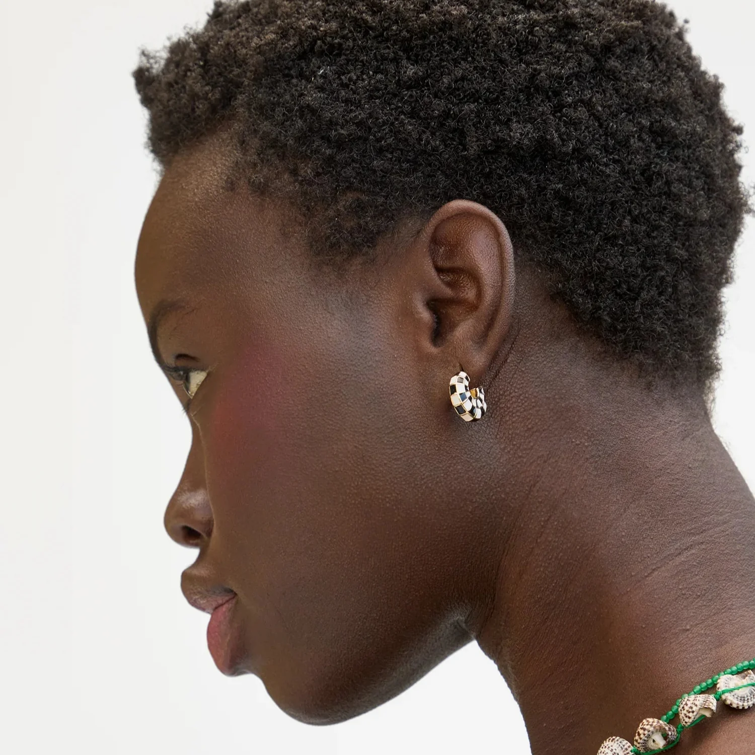Petit Le Hoop Checker (Cream + Black) - Image 2