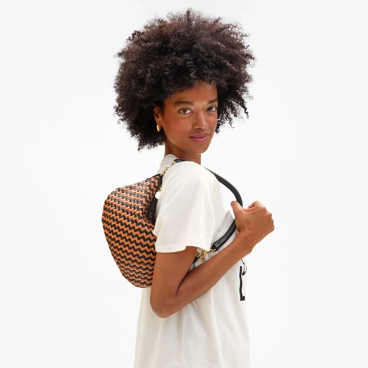 Petit Moyen Messenger (Black + Natural Woven Zig Zag) - Image 2