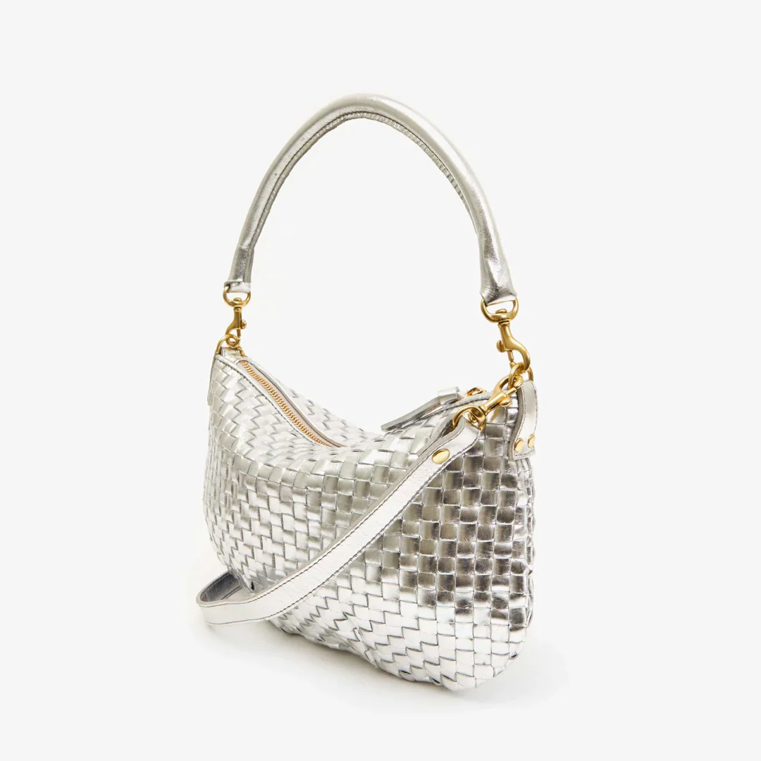 Petit Moyen Messenger (Silver Specchio Woven Checker) - Image 3