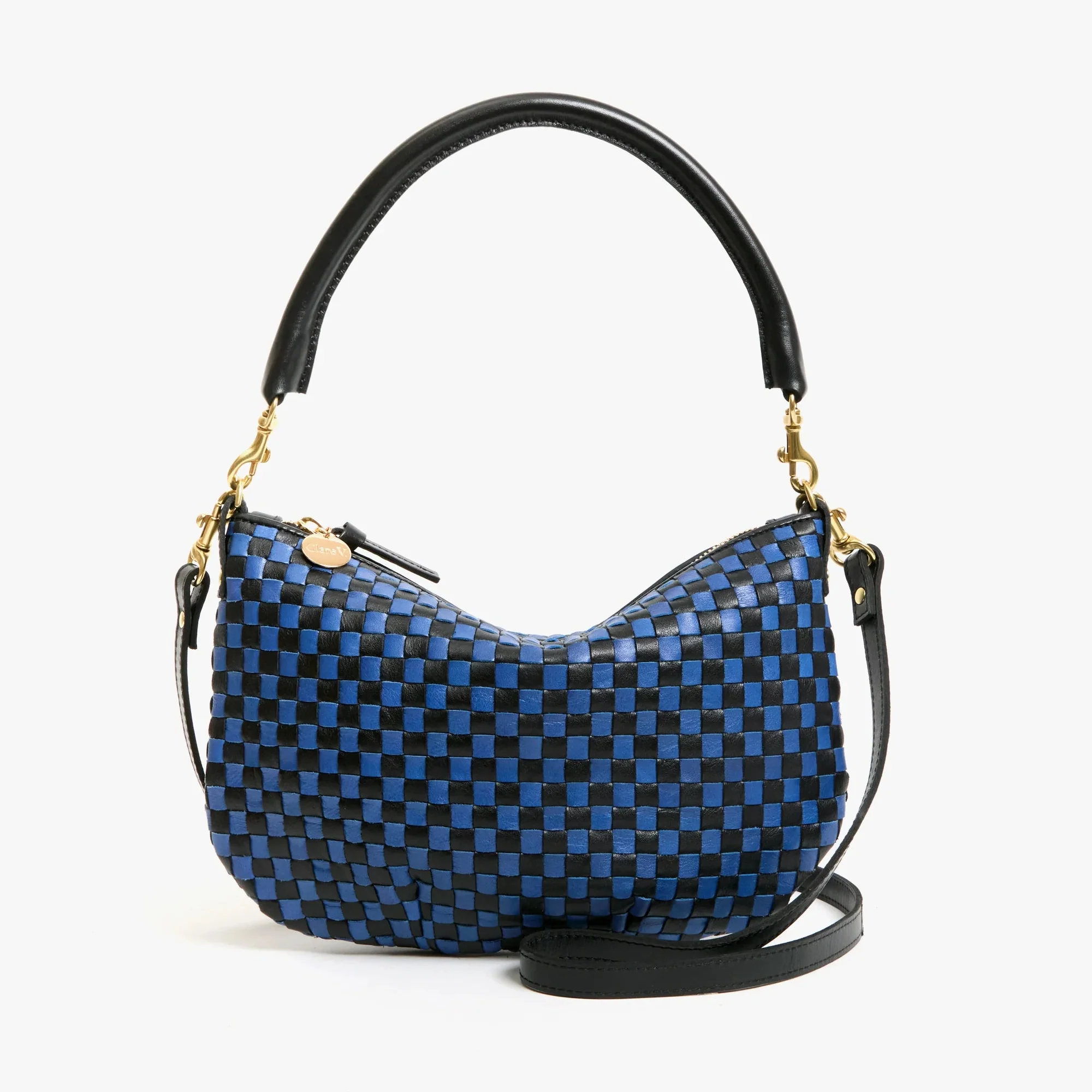 Petit Moyen Messenger (Woven Checker Black + Cobalt)