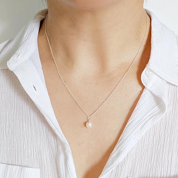 Petite Baroque Pearl Necklace (Sterling Silver) - Image 3