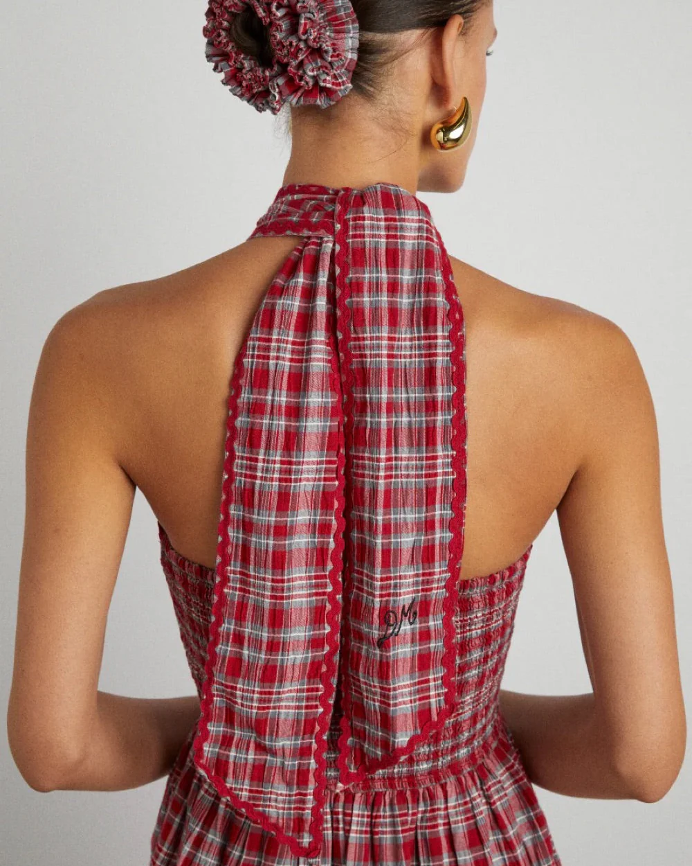 Pia Midi Dress (Red Check) - Image 2