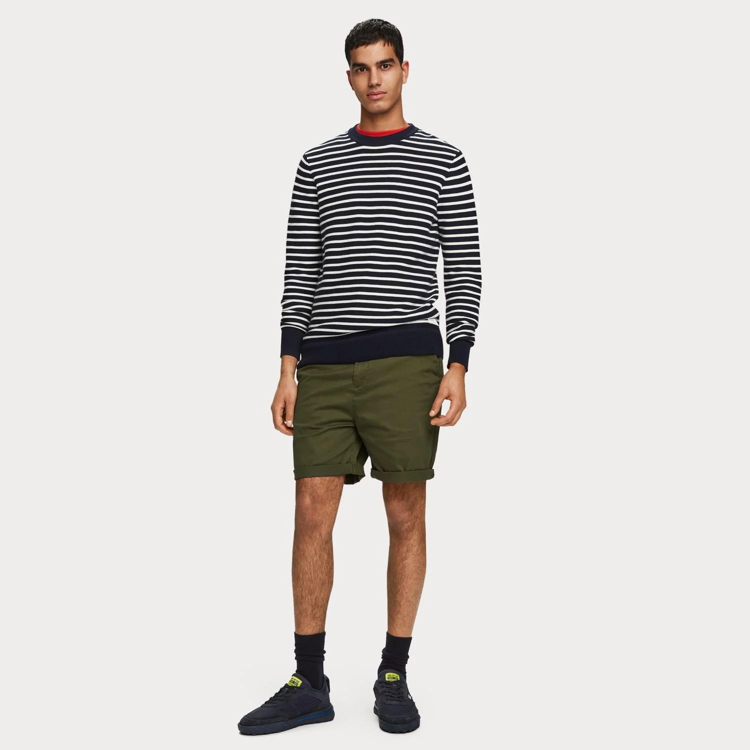 Pima Cotton Chino Shorts (Military Green) - Image 2