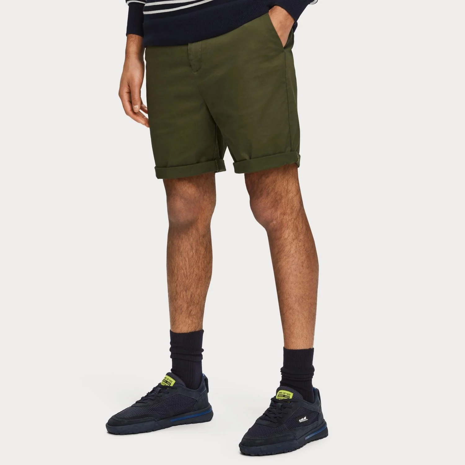 Pima Cotton Chino Shorts (Military Green) - Image 4