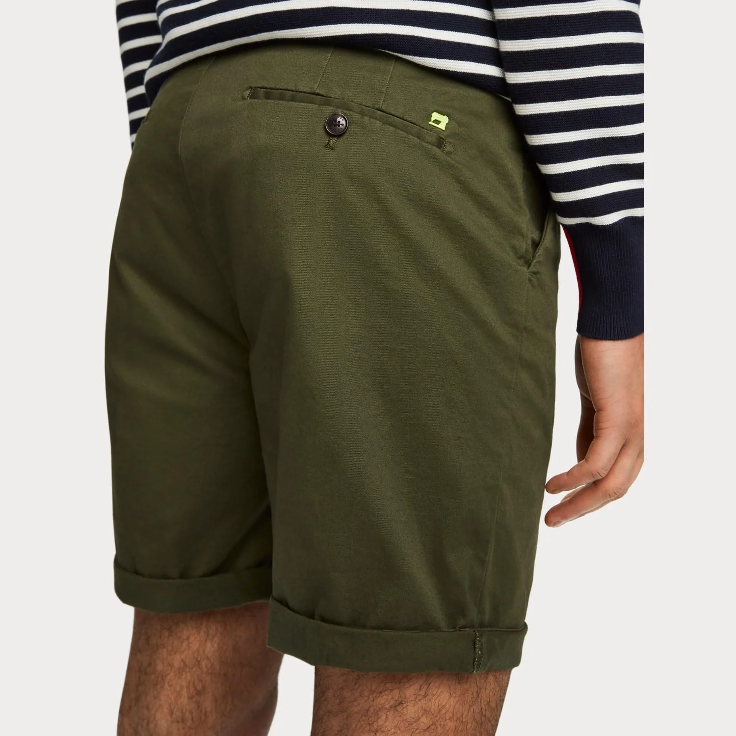 Pima Cotton Chino Shorts (Military Green) - Image 5