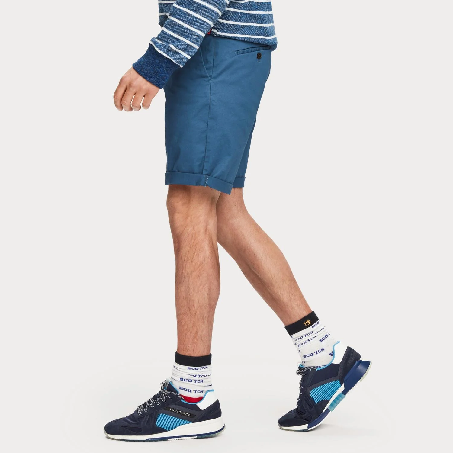 Pima Cotton Chino Shorts (Worker Blue) - Image 5