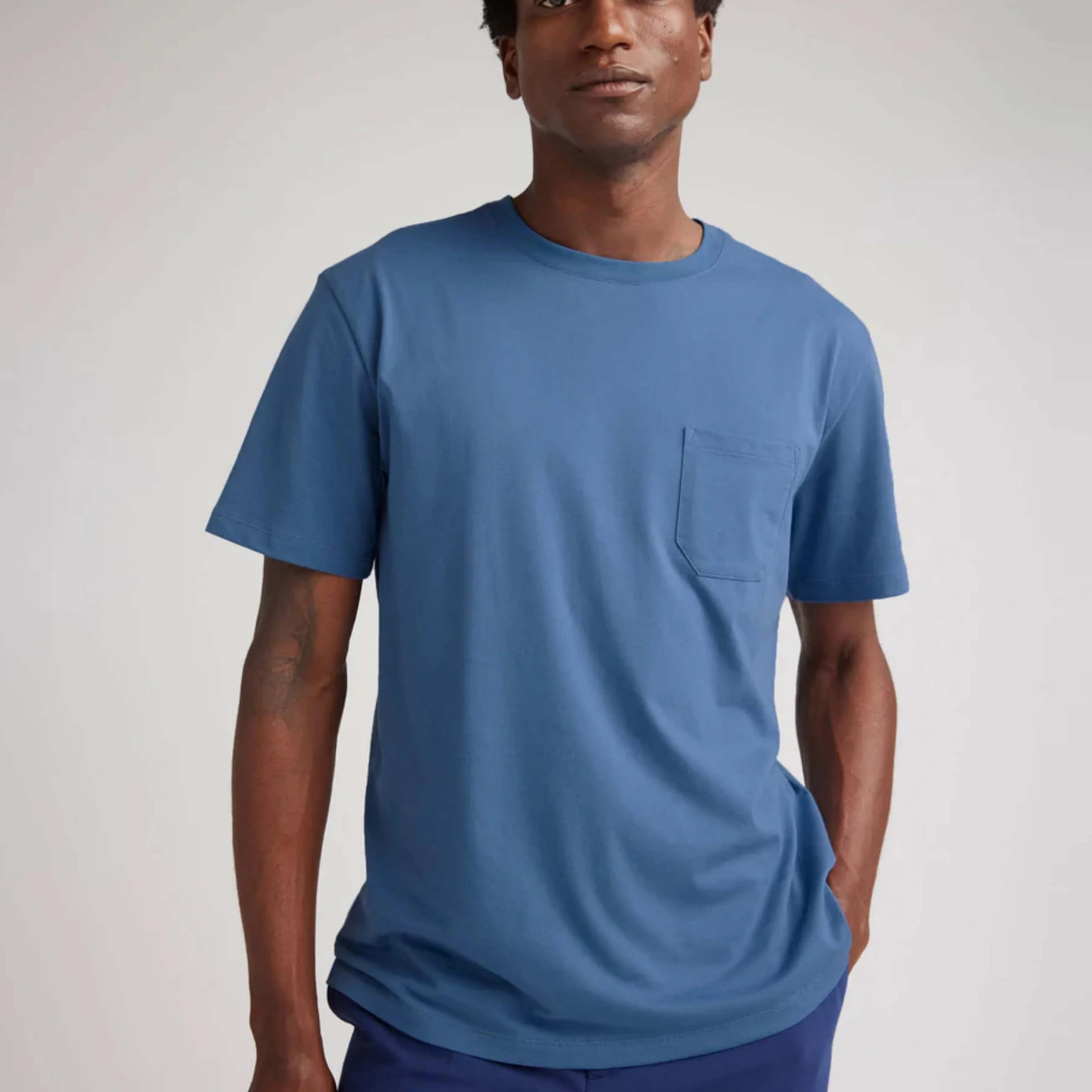 Pima Cotton Pocket Tee (Blue Horizon)