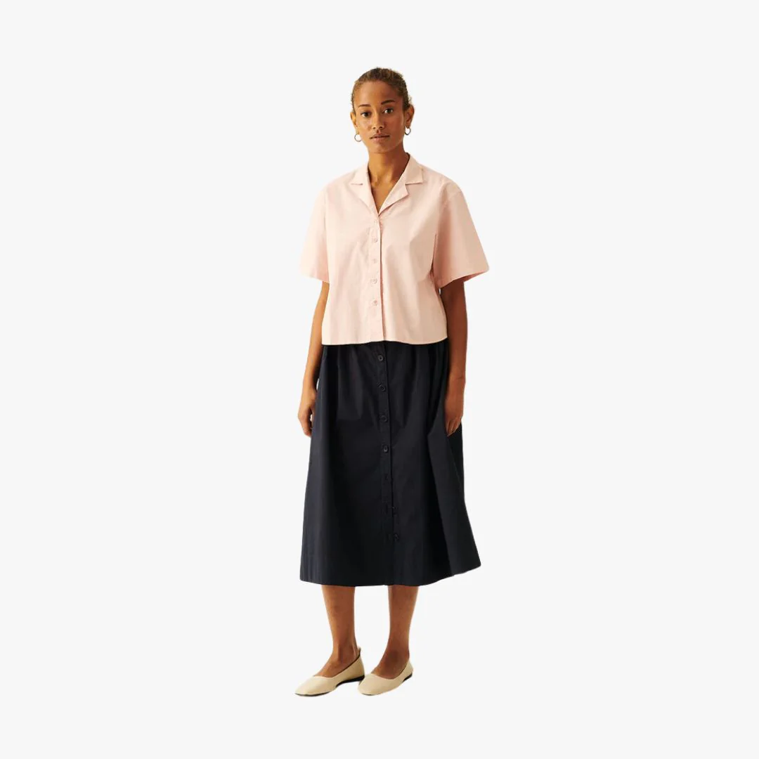 Pippa Poplin Skirt (Dark Navy) - Image 3