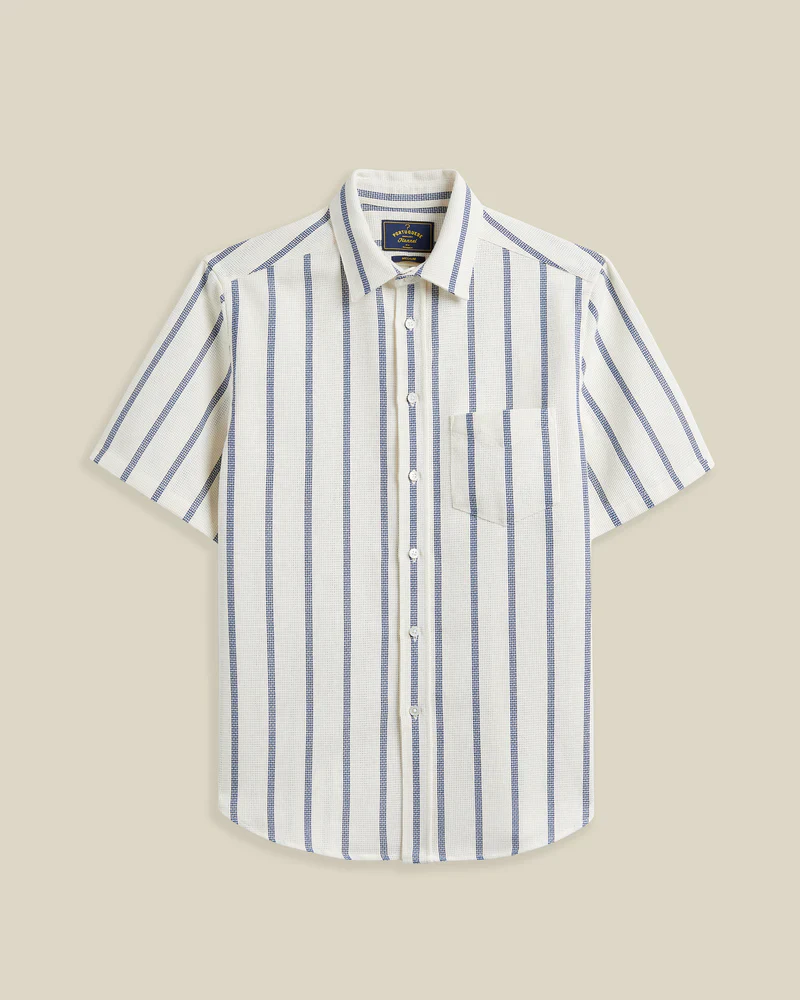 Piquet Stripe Shirt (Blue)