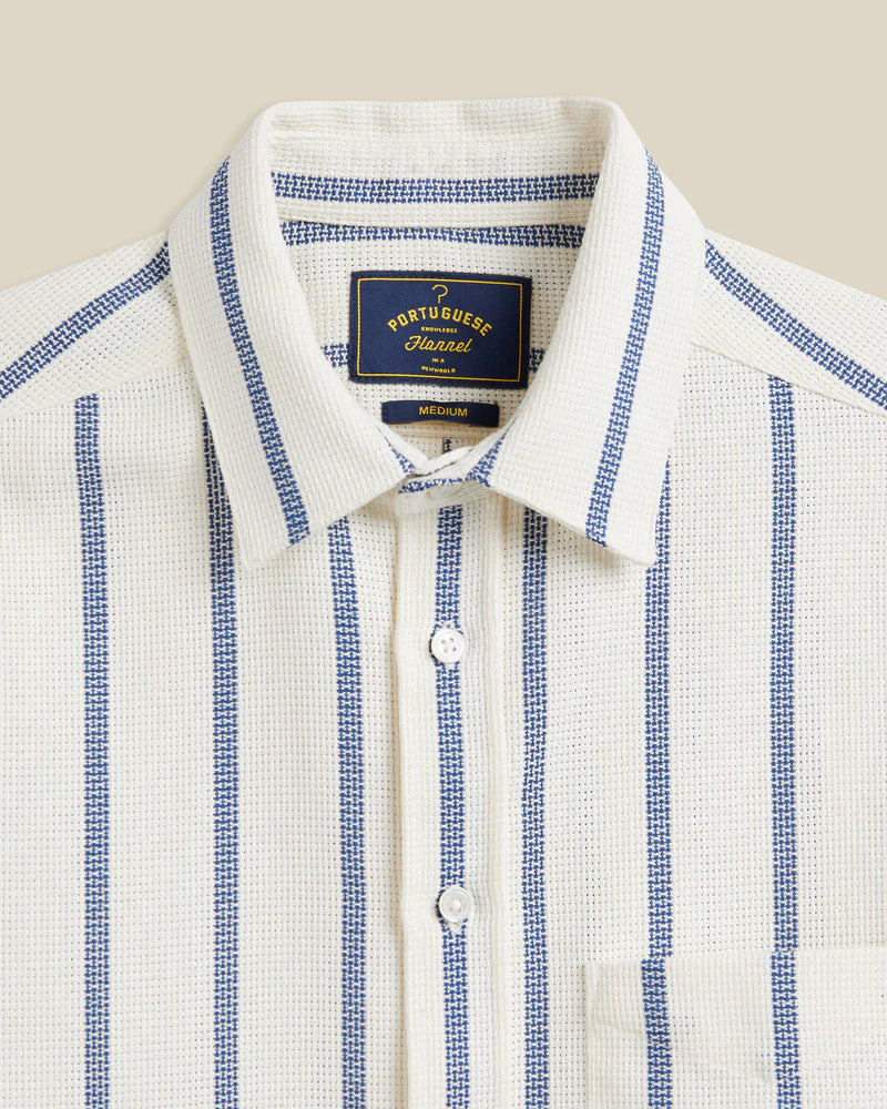Piquet Stripe Shirt (Blue) - Image 2