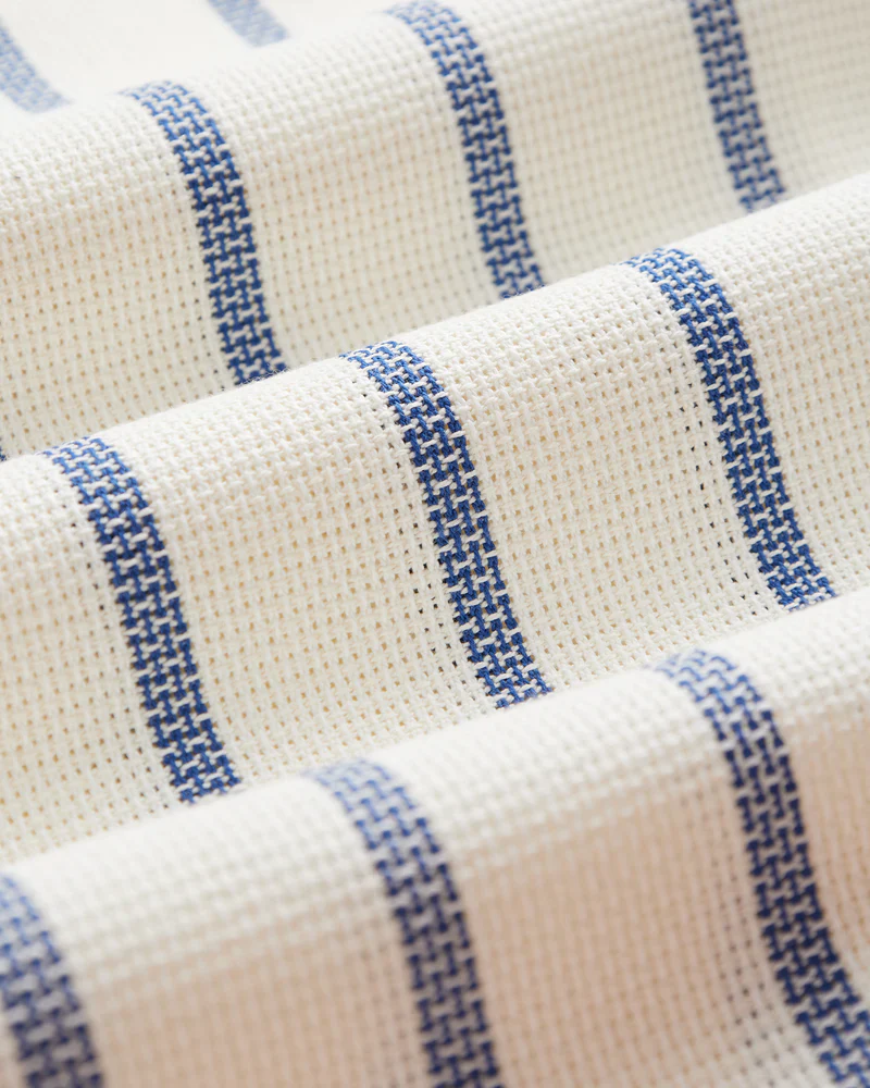 Piquet Stripe Shirt (Blue) - Image 4