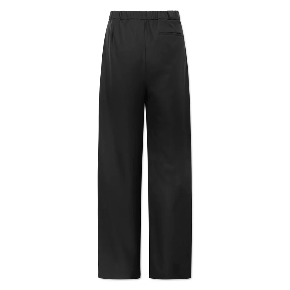 Piv Wool Twill Pleated Pants (Black) - Image 2