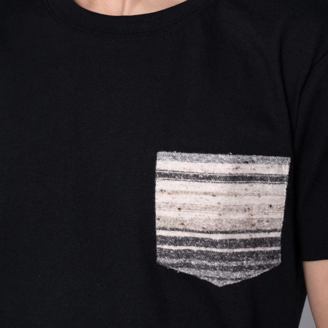 Pocket Tee (Black + Grey Stripe) - Image 3