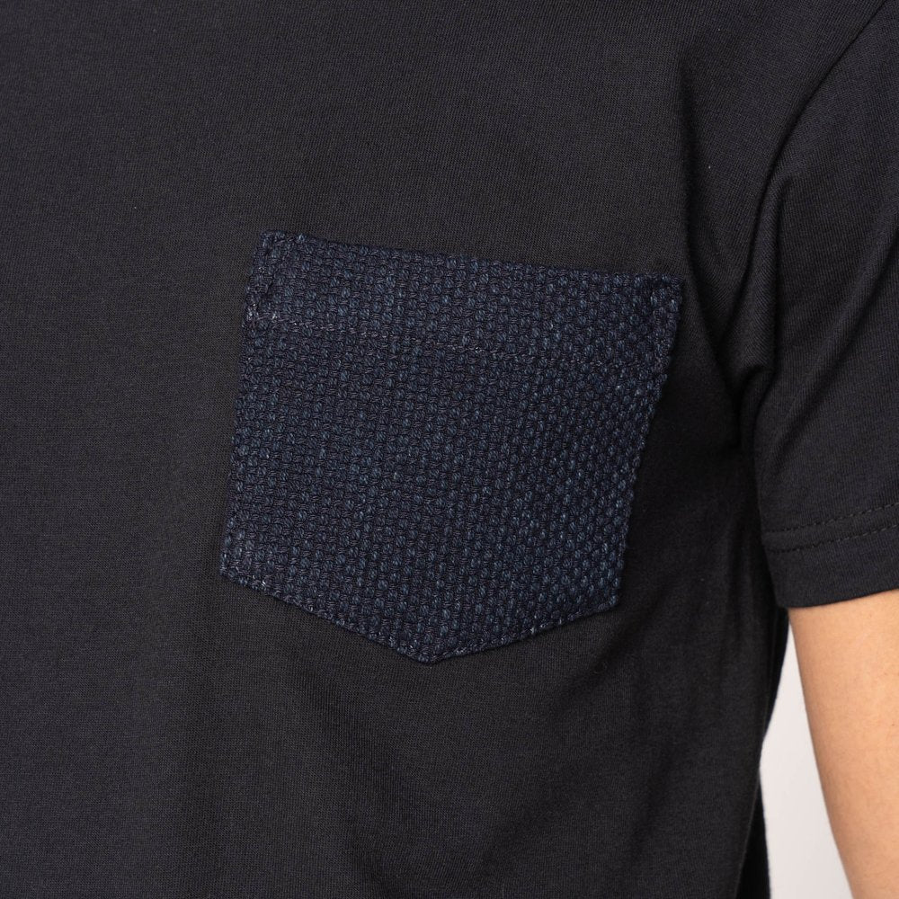 Pocket Tee (Black + Indigo Sashiko) - Image 4