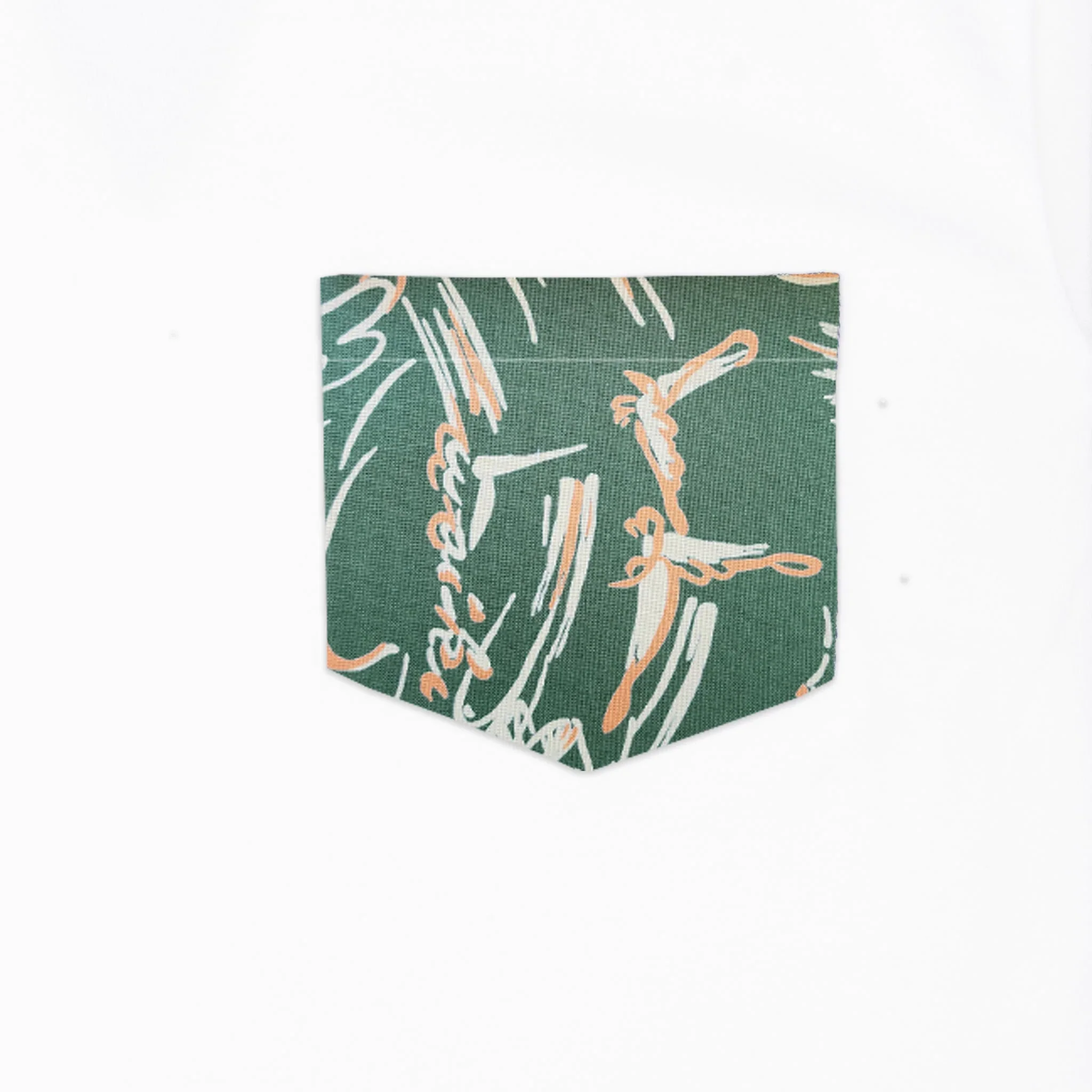 Pocket Tee (White + Waikiki Waves + Green) - Image 2