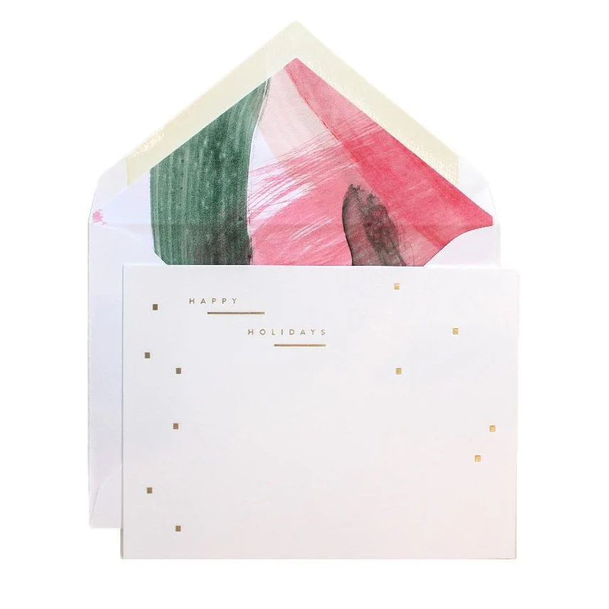 Poinsettia Painted Liner Holiday Card