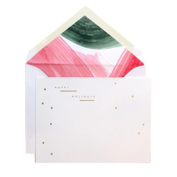 Poinsettia Painted Liner Holiday Card - Image 2