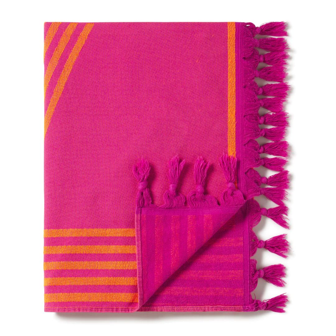 Pool Towel (Hot Pink + Popsicle Orange) - Image 3