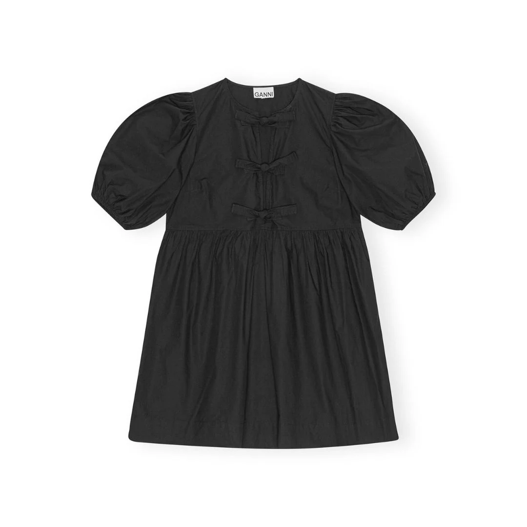 Poplin Tie String Mini Dress - Image 3