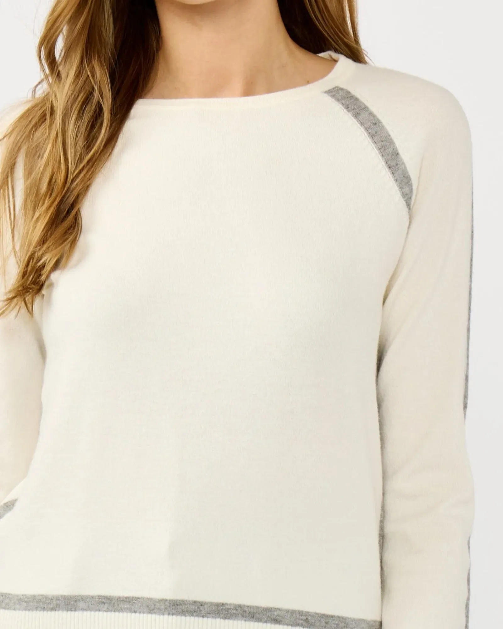 Posh Border Striped Pullover (Cream + Heather Grey) - Image 5