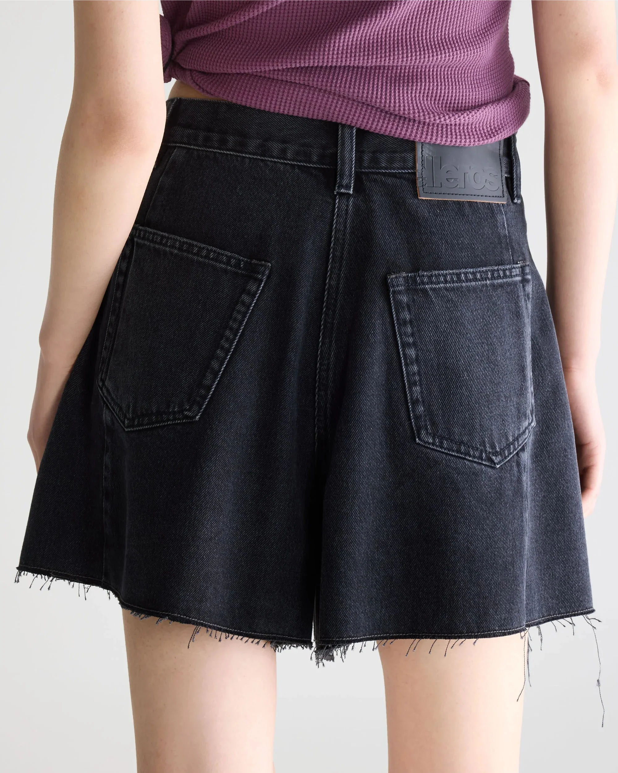 Presley Wide Denim Shorts (Used Black) - Image 4
