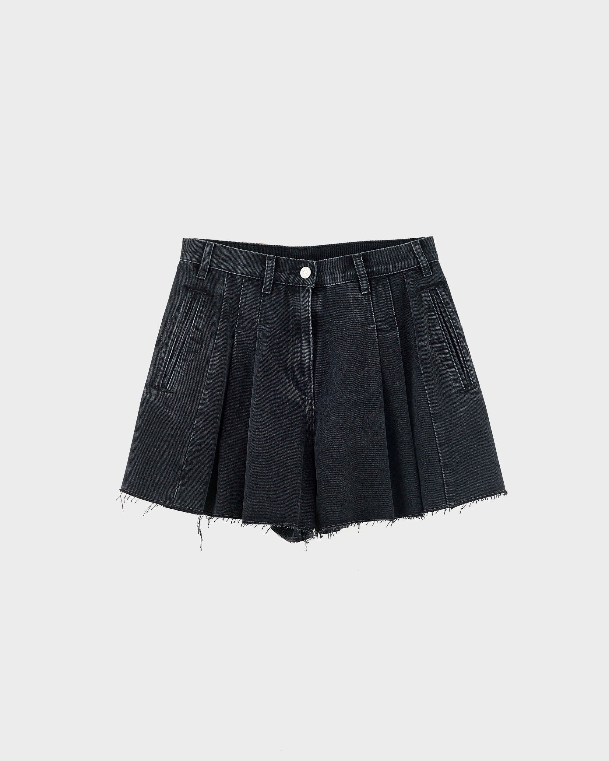 Presley Wide Denim Shorts (Used Black) - Image 5