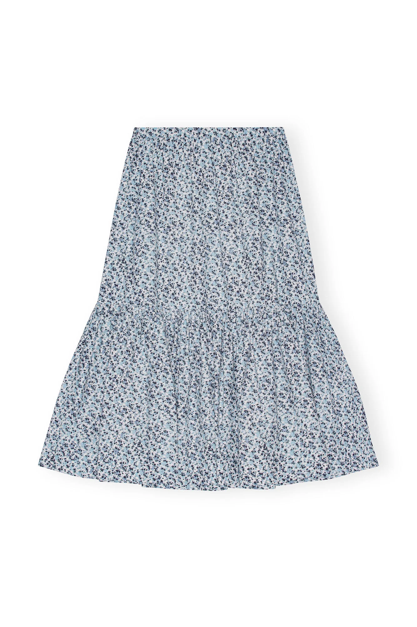 Printed Cotton Maxi Flounce Skirt (Glacier Lake) - Image 4