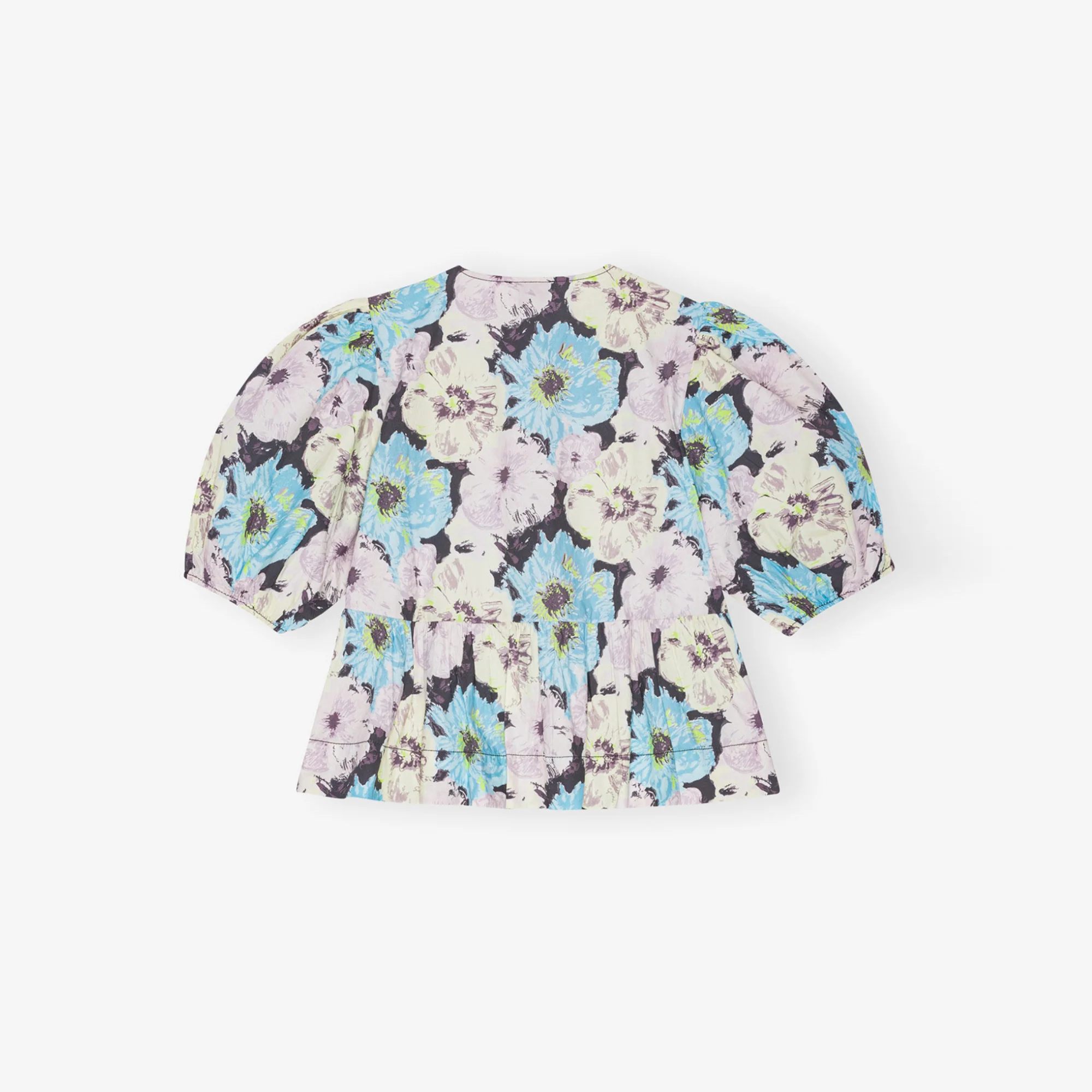 Printed Cotton Peplum Blouse (Multicolour) - Image 6