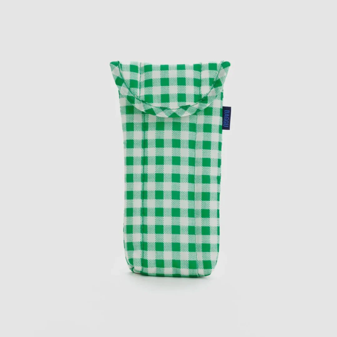 Puffy Glasses Sleeve (Green Gingham)