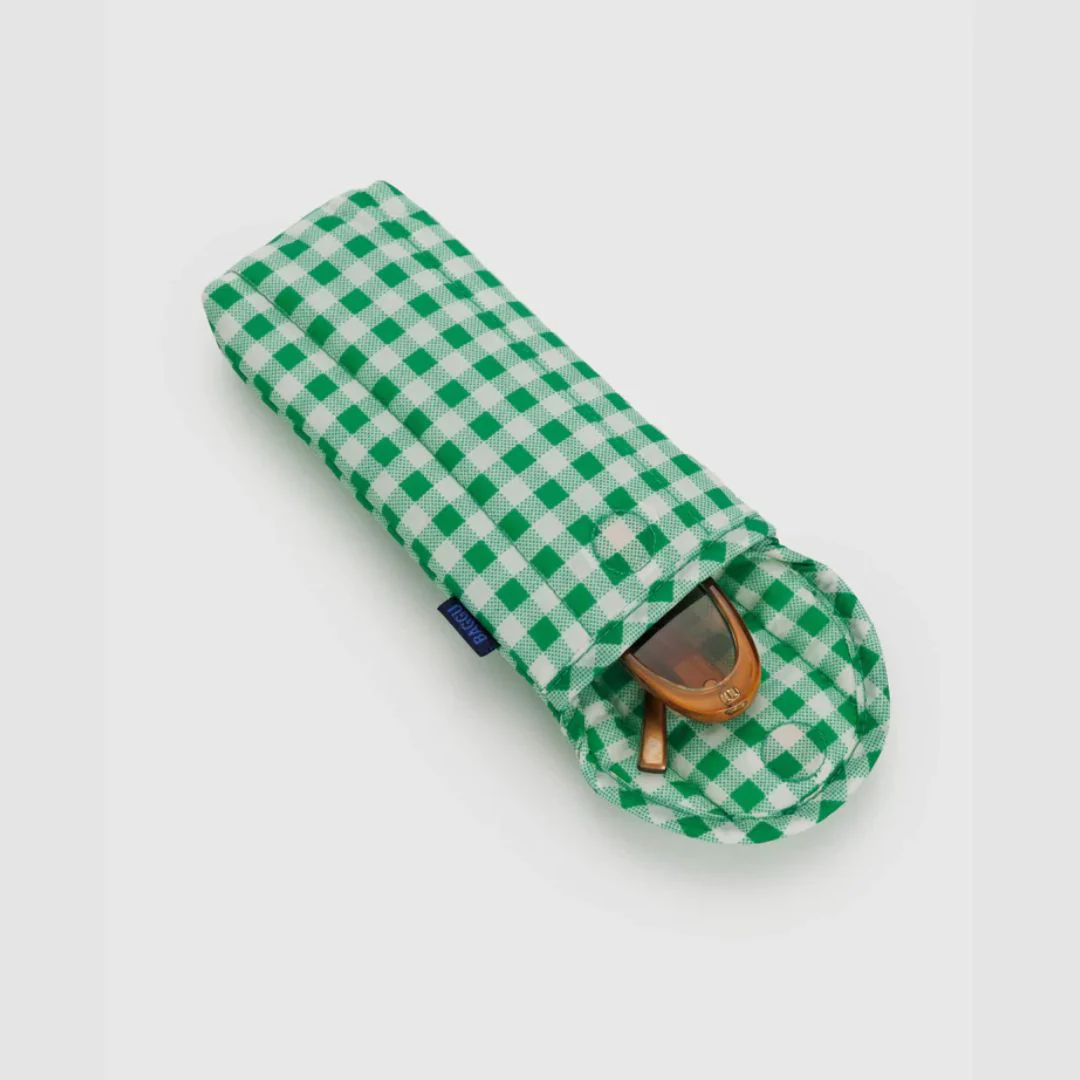 Puffy Glasses Sleeve (Green Gingham) - Image 2