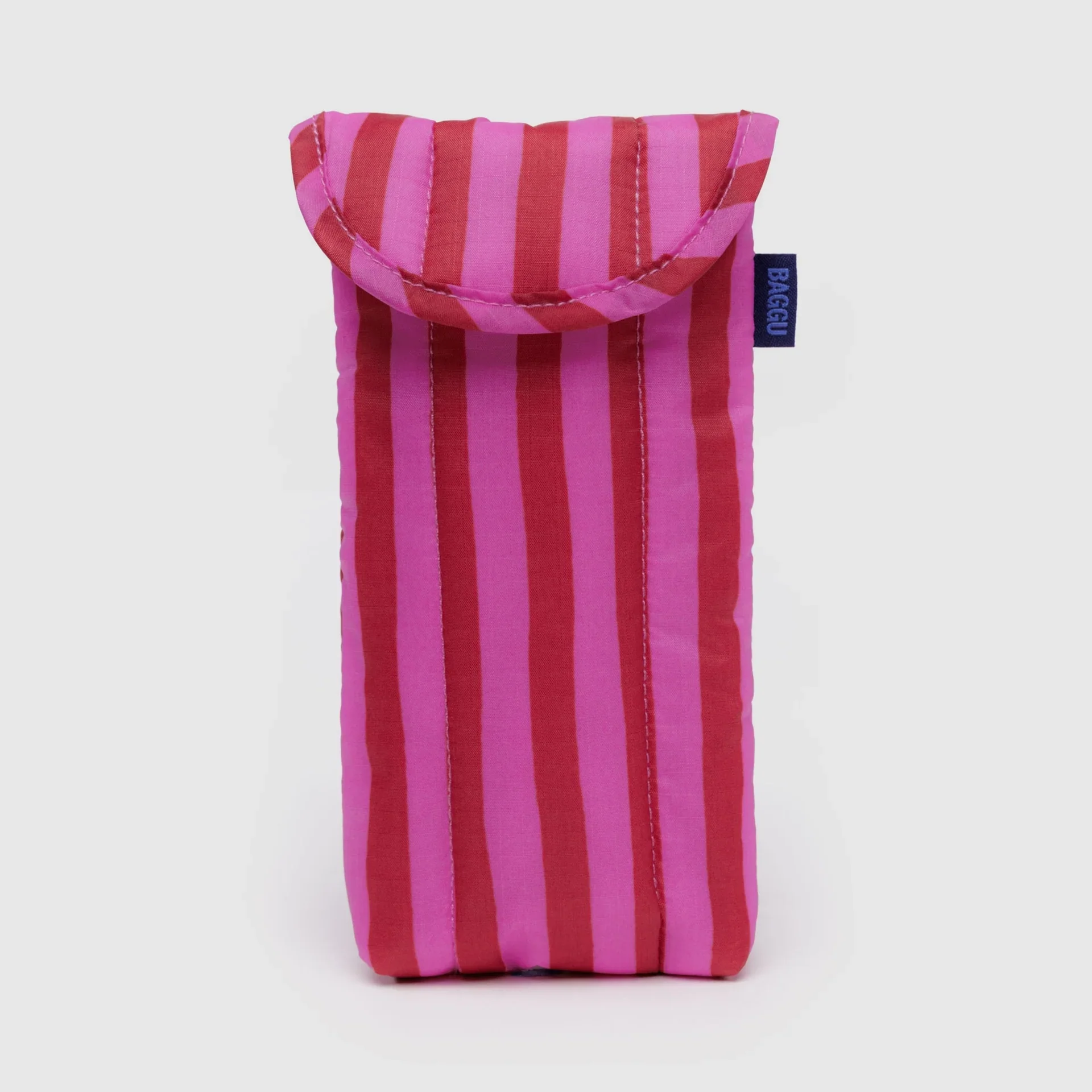 Puffy Glasses Sleeve (Pink & Red Painted Stripe)